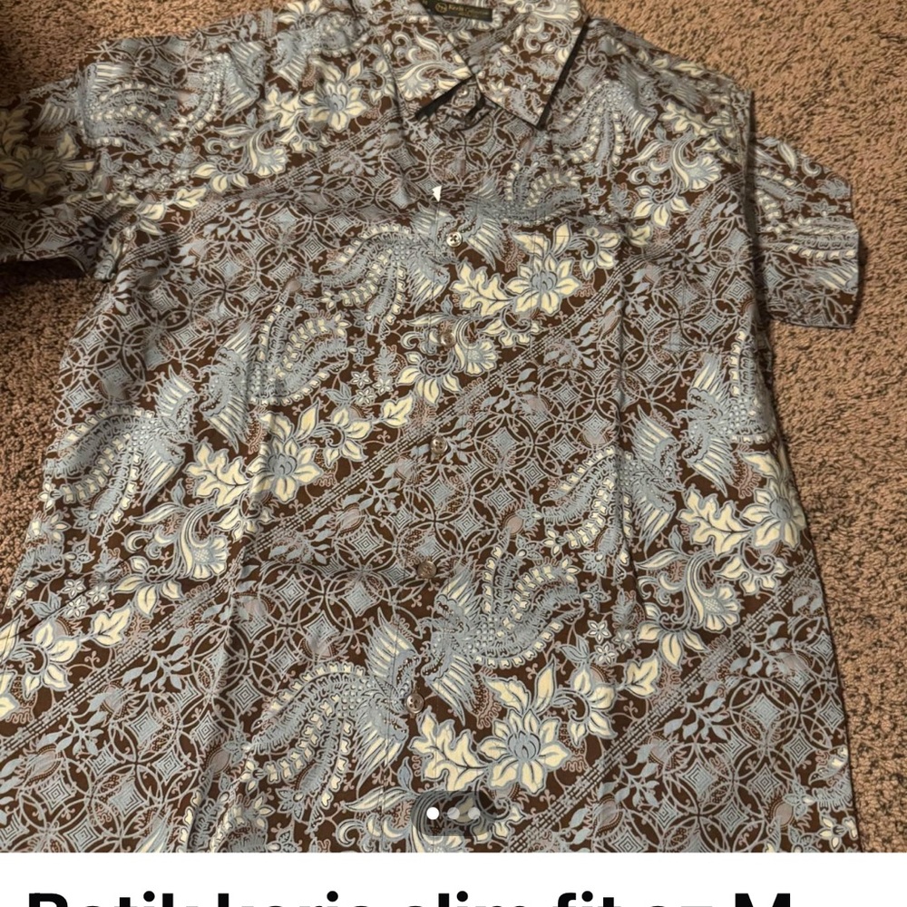 Casual Brown and Cream Floral Button Down Shirt